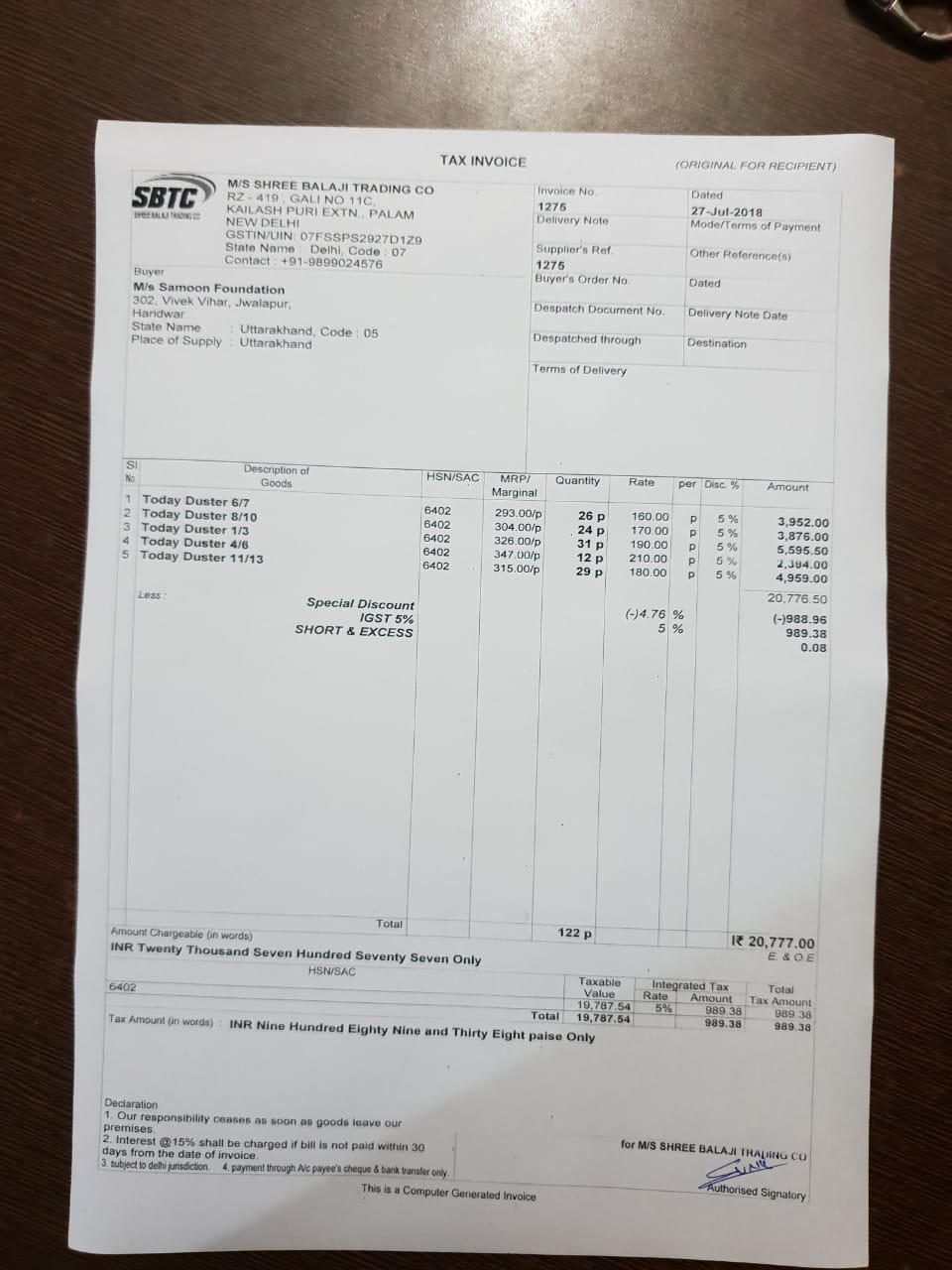 SHOES DISTRIBUTED TO THE STUDENTS OF PRIMARY SCHOOL OF LALDHANG